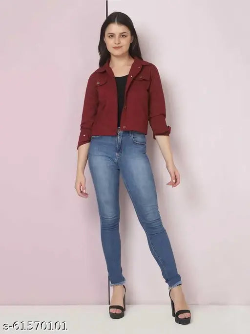 Cotton blend Urbane Retro women's waistcoat, solid color, long sleeves - S, M, L, XL