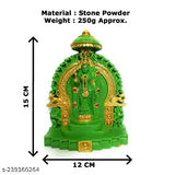 Green Madurai Meenakshi Amman Resin God Idol (12cm x 15cm x 4cm) - Authentic Indian handcraft, perfect for pooja room or home decor