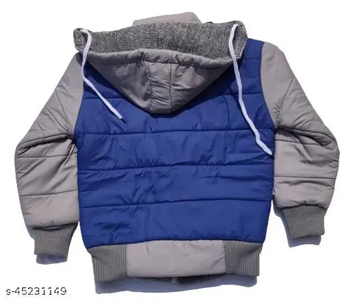 Boys Aqua Blue Nylon Jackets & Coats Pack Of 1