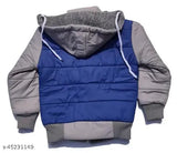 Boys Aqua Blue Nylon Jackets & Coats Pack Of 1