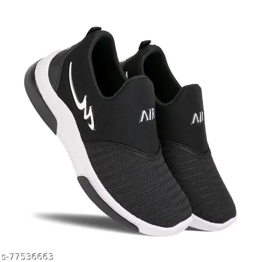 Black trendy sports sneakers, suitable for kids or adults with a casual style