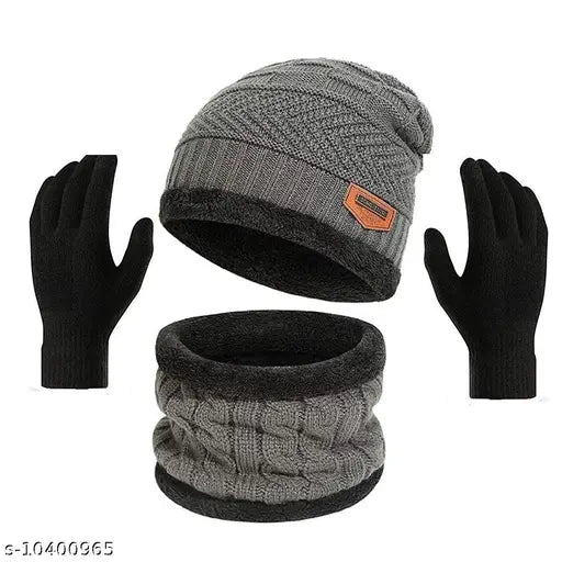 Multicolored knitted wool beanie, with logo detailing on cap