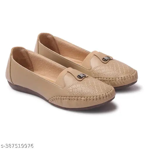 VLANCO fashionable bellies loafer shoes beige embroidery