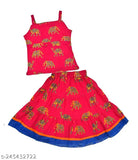Rajasthani rayon animal print lehenga-choli for summers, vibrant ethnic wear for girls (sleeveless top)