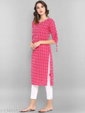 Attractive cotton women's kurtas with printed combo, three-quarter sleeves, S and XXXL sizes from India