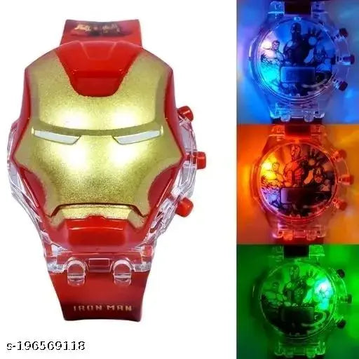 Attractive music and light system Ironman face watch with a kid's colorful design