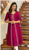 Vichitra silk, three-quarter sleeve festival special Kurti in seven colors, M to XXL sizes