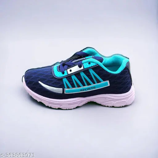 Blue and pink sports shoes with a blue strap on top, designed for active kids