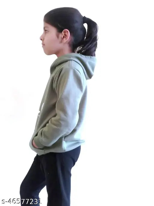 Wool self-design sweatshirt for girls, agile and stylish, multiple sizes available (1-11 years)