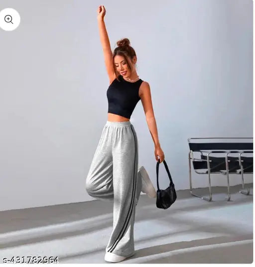 Striped black cotton joggers, solid pattern in variety of sizes, Indian origin