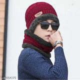 Woolen fur-coated winter cap & neck warmer, self-designed selfie essential for cold weather