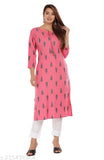 Rayon printed 3/4 sleeves classic kurti for fancy party wear under budget, vibrant Indian rayon print on fashionable evening outfit