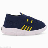 Navy blue, lightweight, shiny, skin-friendly, breathable, slip-on shoes for kids ages 0-2 years, with a whistle sound and musicBachoo design
