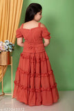 Embroidered Georgette lehenga-choli set for girls, vibrant printed pattern, suitable for ages 5-13 years, Indian fashion for special occasions