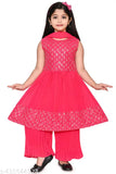 Embellished Chiffon Kurta Set with Dupatta for Kids (5-10 years), Bollywood-inspired Indian fashion