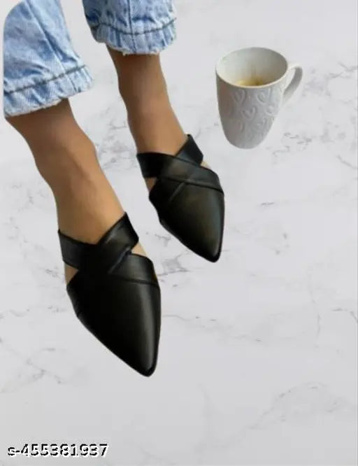 Black, knee-high ankle boots with chunky heels