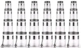 Set of 12 clear and 12 silver line-printed plastic storage containers, 3mL each, BPA free