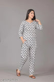 Women's stylish cotton kurti set with matching pant, trendy print summer special, India
