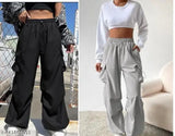 Solid polyester combo joggers (S, M, L), India's new trendy activewear fashion