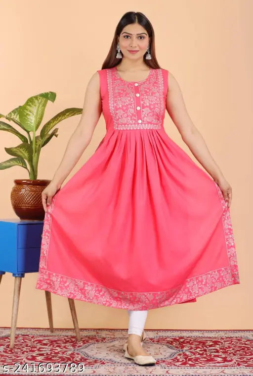 Pink salwar suit, embroidered border