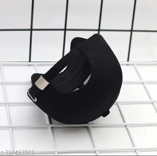 Black cotton baseball cap with adjustable strap and free mask - Stylish all-sports hat for summer sun protection