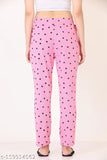 Pink polka dot women's cotton pajamas