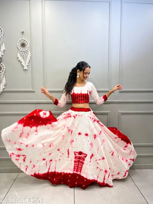 Cotton sequins work lehenga choli, art silk dupatta for women - latest designer collection from India