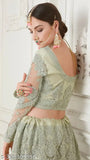 Embroidered net lehenga-choli and dupatta set, free size, Indian wedding attire