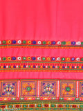 Georgette saree with Kutchi embroidery, multicolored embellishments