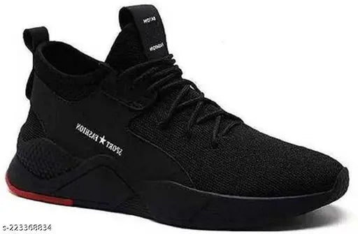 Bersache kids sneakers, canvas casual shoes with red laces and black soles