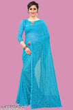 Embellished net saree with running blouse, single free size, Indian origin