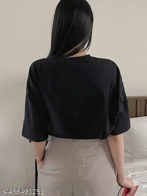 Women's oversized half sleeve cotton t-shirt