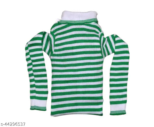 Woolen striped skivvies (pack of 2), warm full sleeves high neck for winter, fits 9-12 months to 11-12 years, Indian origin