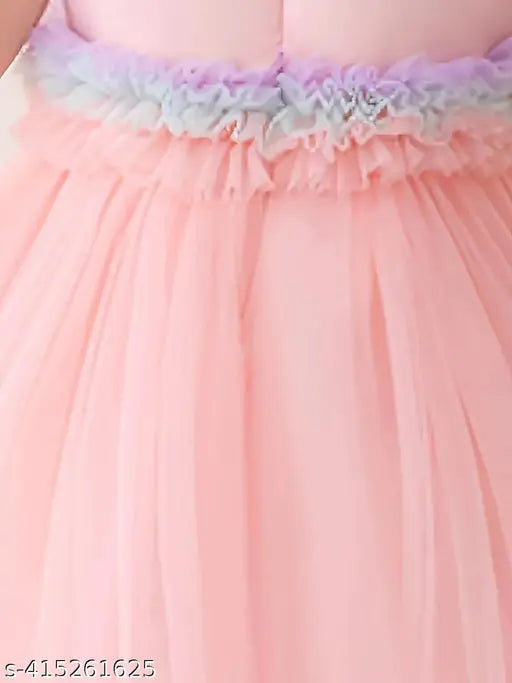 Pink cotton round neck dress