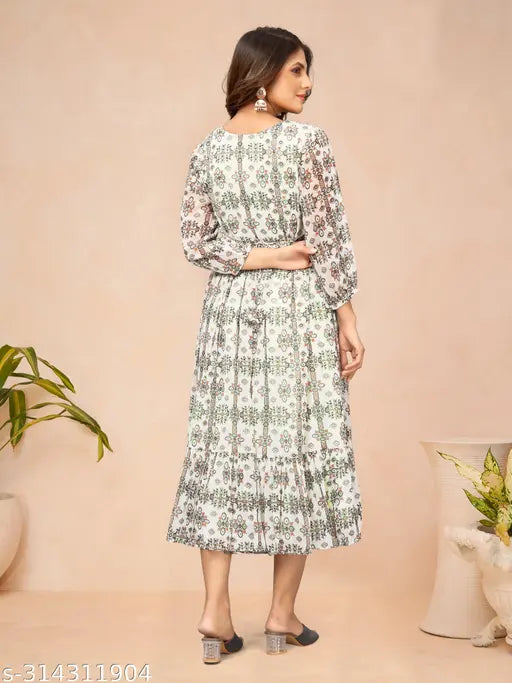 Alisha fashionable kameez with floral embroidery, full sleeves
