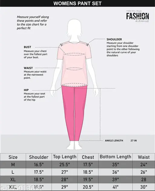 Womens cotton half sleeve round neck tshirt and pants combo night dress set