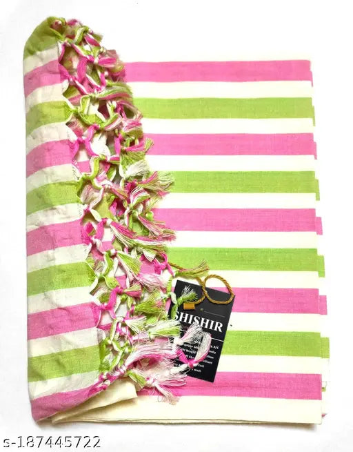 100% cotton Bhagalpuri summer blanket set, lightweight striped top sheet, ideal for AC rooms