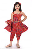 Silk blend A-line pyjama top, self-design pattern, ethnically crafted kids' wear for festive seasons (1-2yrs, 2-3yrs, 3-4yrs, 4-5yrs), India origin