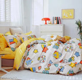 Beautiful print cotton reversible AC comforter, 220 GSM polyfill filled (152x240 cm), single size bed