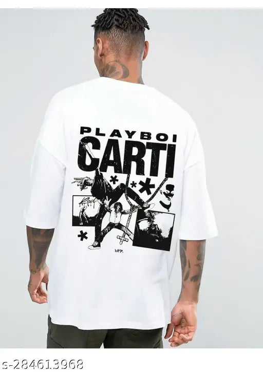 Oversized cotton Playboi Carti T-shirt, printed design, short sleeves for trendy fashion