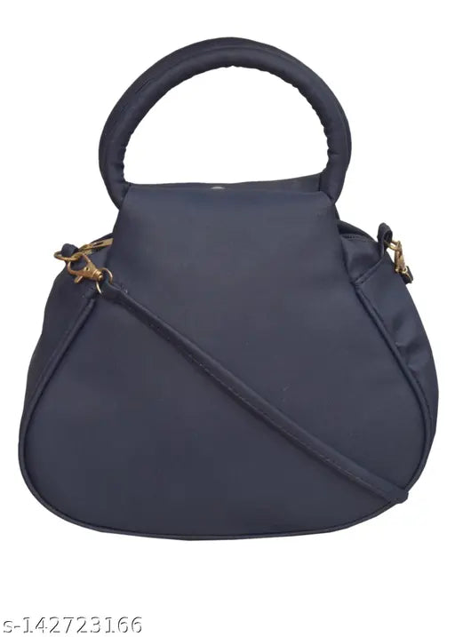Blue kid's sling bag with gold trim