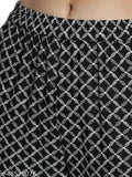 Black rayon monochrome print pyjama