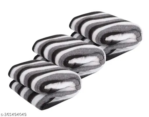 Striped fleece blanket by Parinika Fabs for donation and winter, lightweight and soft touch