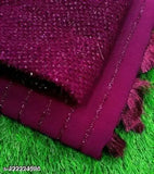 Trendy designer strip jari saree, maroon border, for women and girls
