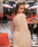 Embroidered cotton kurta with dupatta, sharara style