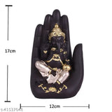 Palm Ganesh idol, home décor, Pooja room, contemporary design, gold accents