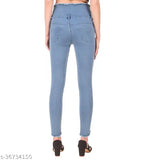 Women's slim fit light blue fringed hem furfur jeans, 4-button closure, pack of 1