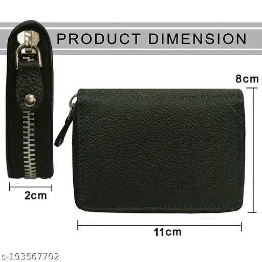 Black Leatherite Card Holder with RFID Blocking, 11 Slots & 15 Cards, Slim Design for Men & Women