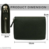 Black Leatherite Card Holder with RFID Blocking, 11 Slots & 15 Cards, Slim Design for Men & Women