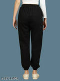 Black jogger, cropped at waistband, high waist, elastic waist